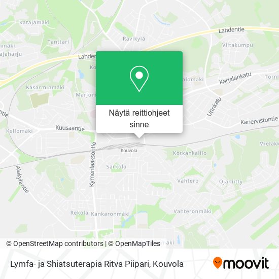 Lymfa- ja Shiatsuterapia Ritva Piipari kartta