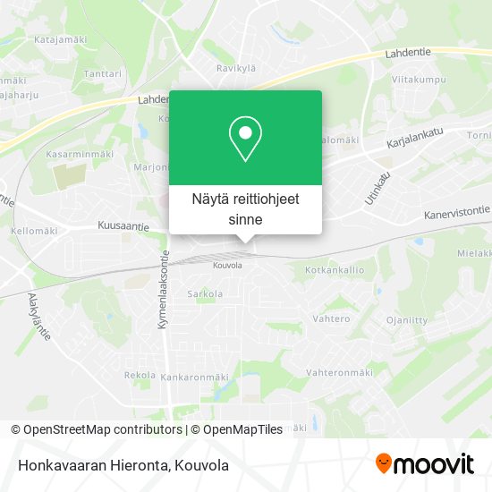 Honkavaaran Hieronta kartta