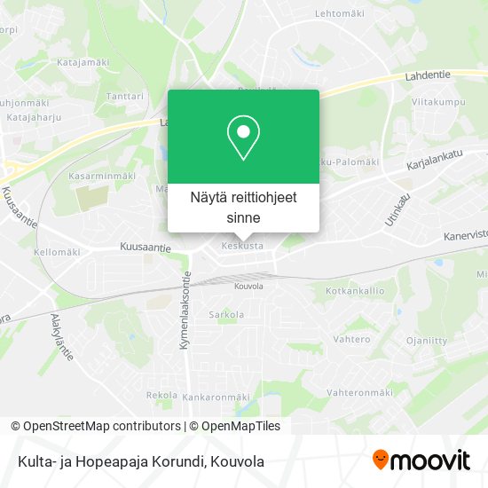 Kulta- ja Hopeapaja Korundi kartta