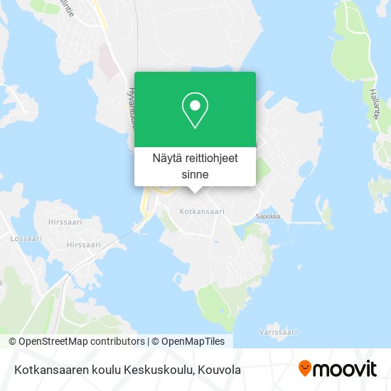 Kotkansaaren koulu Keskuskoulu kartta