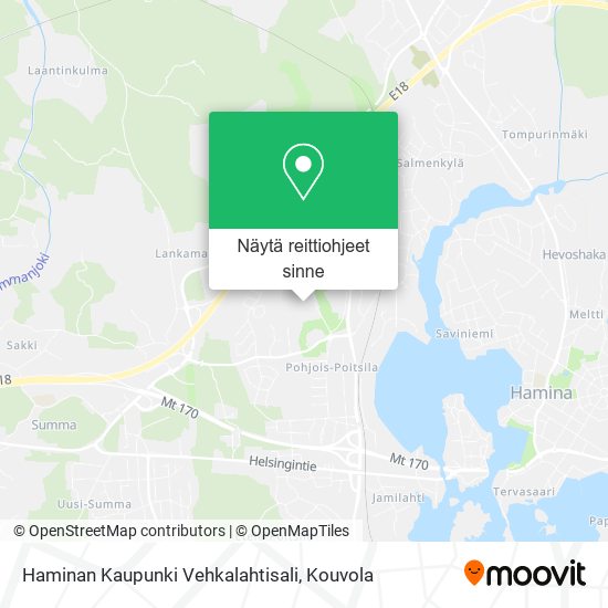 Haminan Kaupunki Vehkalahtisali kartta