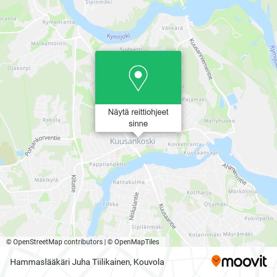 Hammaslääkäri Juha Tiilikainen kartta