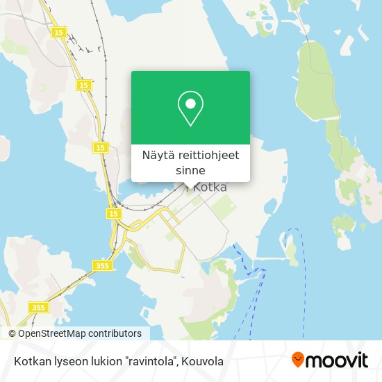 Kotkan lyseon lukion "ravintola" kartta