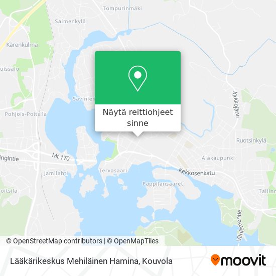Lääkärikeskus Mehiläinen Hamina kartta