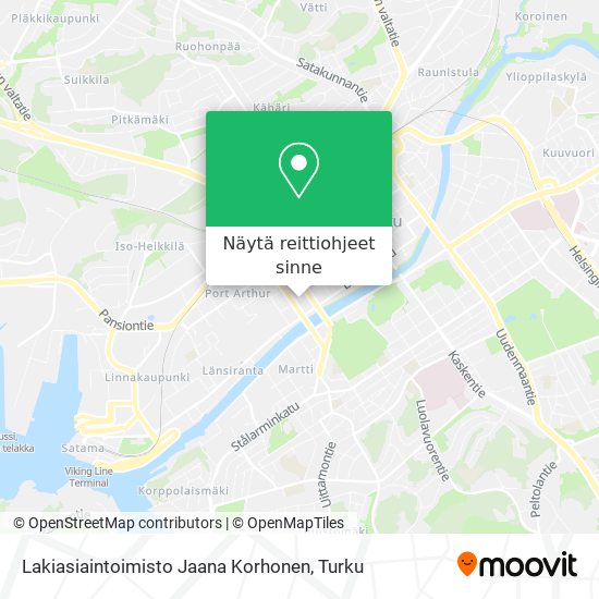 Lakiasiaintoimisto Jaana Korhonen kartta