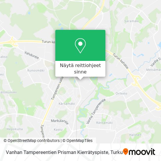 Vanhan Tampereentien Prisman Kierrätyspiste kartta