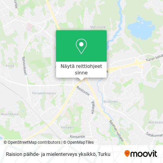 Raision päihde- ja mielenterveys yksikkö kartta