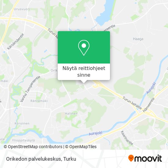 Orikedon palvelukeskus kartta