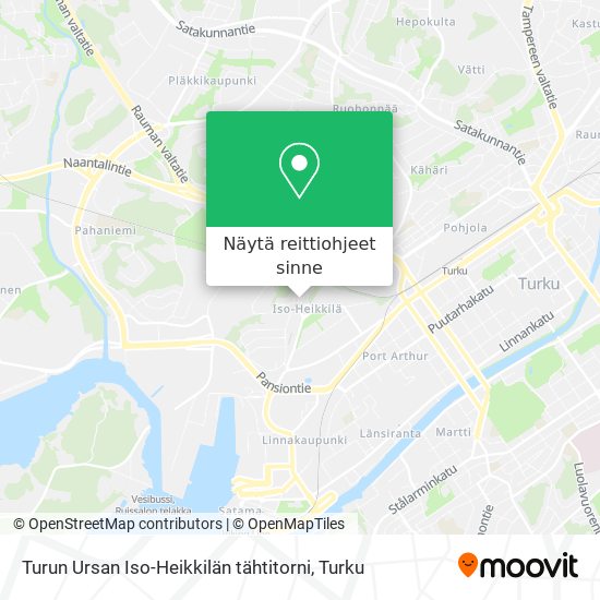 Turun Ursan Iso-Heikkilän tähtitorni kartta