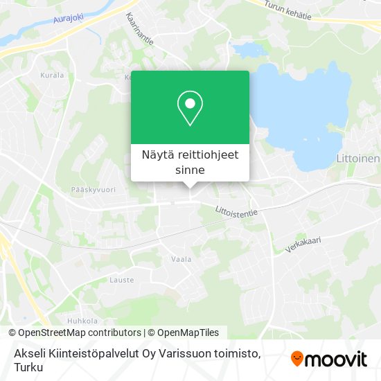 Akseli Kiinteistöpalvelut Oy Varissuon toimisto kartta