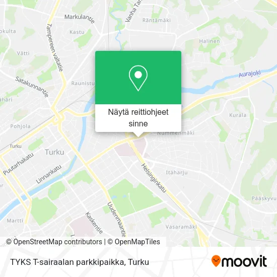 TYKS T-sairaalan parkkipaikka kartta
