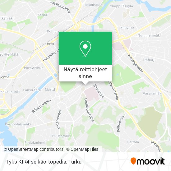 Tyks KIR4 selkäortopedia kartta
