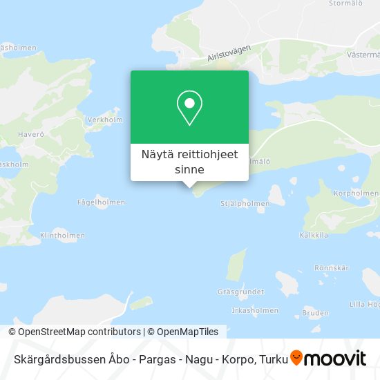 Skärgårdsbussen Åbo - Pargas - Nagu - Korpo kartta