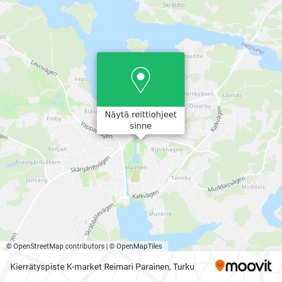 Kierrätyspiste K-market Reimari Parainen kartta