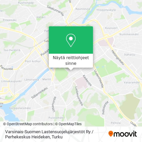 Varsinais-Suomen Lastensuojelujärjestöt Ry / Perhekeskus Heideken kartta