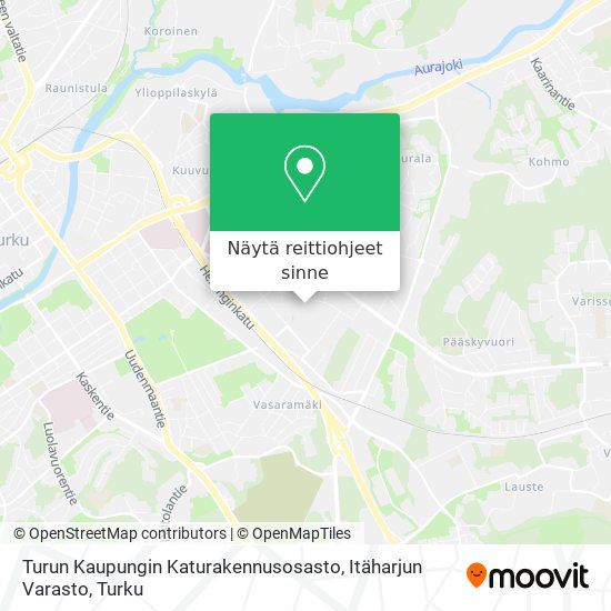 Turun Kaupungin Katurakennusosasto, Itäharjun Varasto kartta