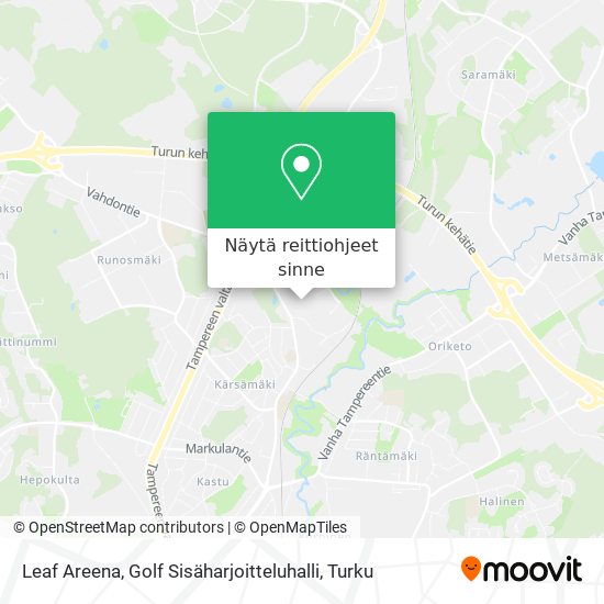 Leaf Areena, Golf Sisäharjoitteluhalli kartta
