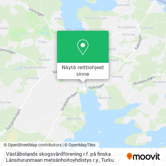 Väståbolands skogsvårdförening r.f. på finska Länsiturunmaan metsänhoitoyhdistys r.y. kartta