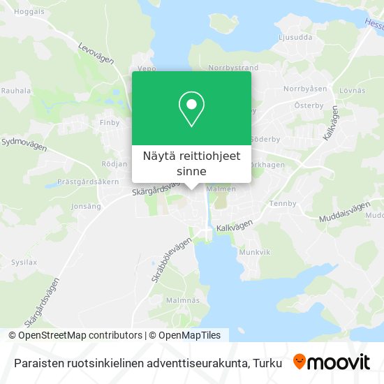Paraisten ruotsinkielinen adventtiseurakunta kartta