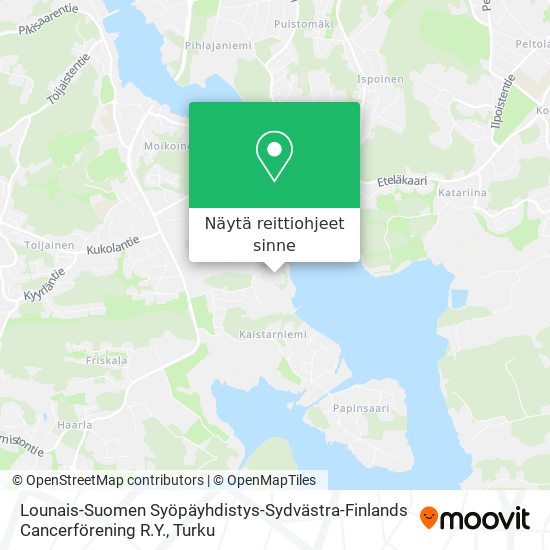 Lounais-Suomen Syöpäyhdistys-Sydvästra-Finlands Cancerförening R.Y. kartta