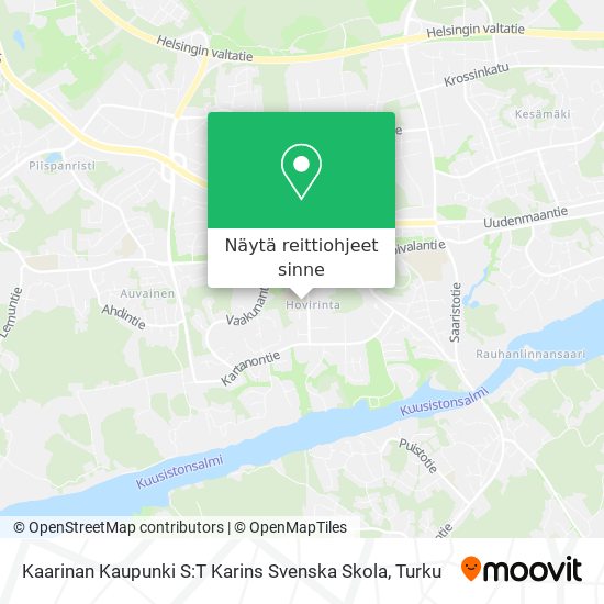 Kaarinan Kaupunki S:T Karins Svenska Skola kartta