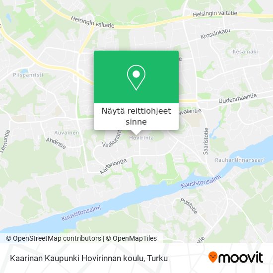 Kaarinan Kaupunki Hovirinnan koulu kartta