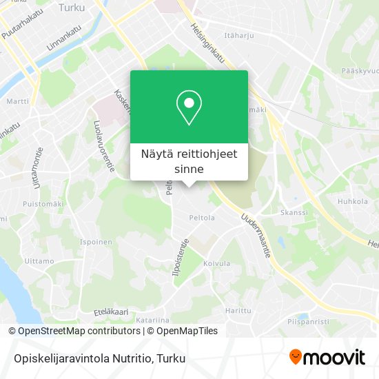 Opiskelijaravintola Nutritio kartta