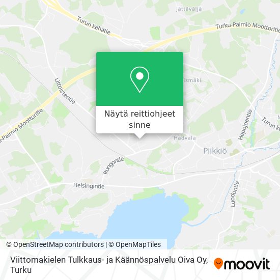 Viittomakielen Tulkkaus- ja Käännöspalvelu Oiva Oy kartta