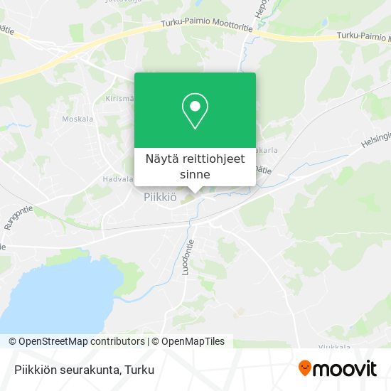 Piikkiön seurakunta kartta