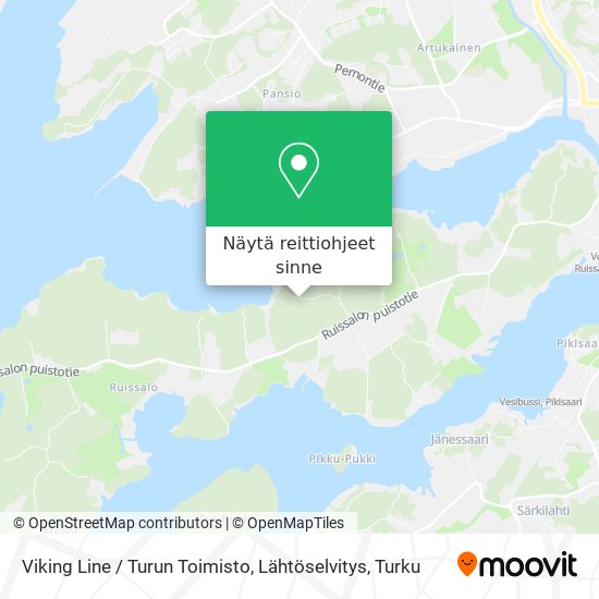Viking Line / Turun Toimisto, Lähtöselvitys kartta