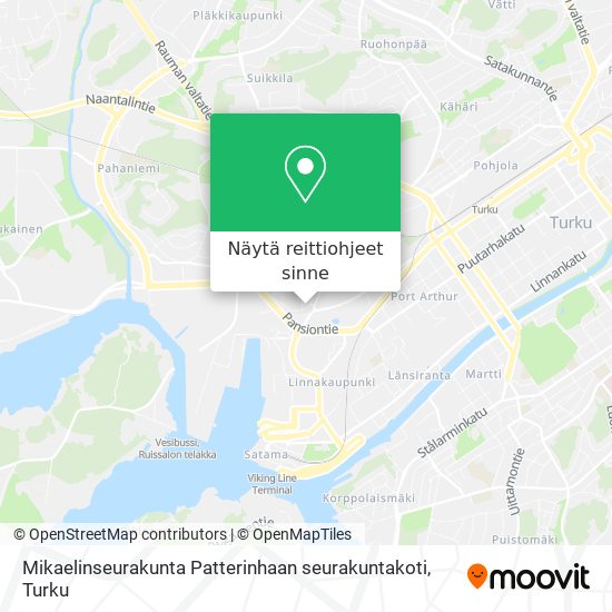 Mikaelinseurakunta Patterinhaan seurakuntakoti kartta