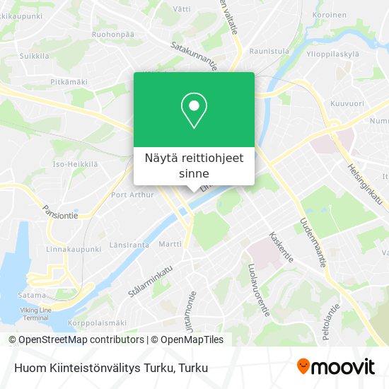 Huom Kiinteistönvälitys Turku kartta