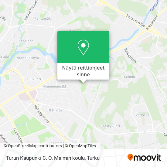 Turun Kaupunki C. O. Malmin koulu kartta