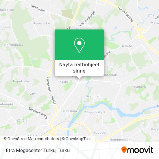 Etra Megacenter Turku kartta