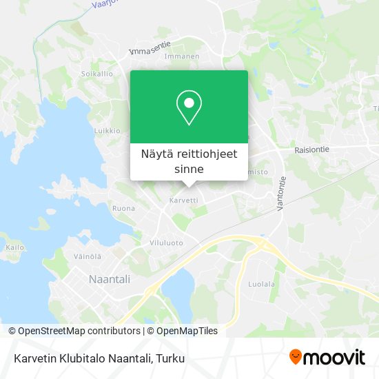 Karvetin Klubitalo Naantali kartta