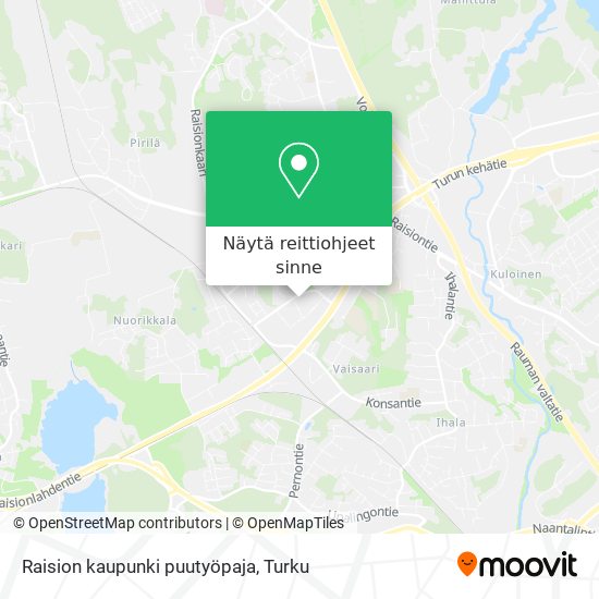 Raision kaupunki puutyöpaja kartta
