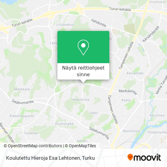 Koulutettu Hieroja Esa Lehtonen kartta