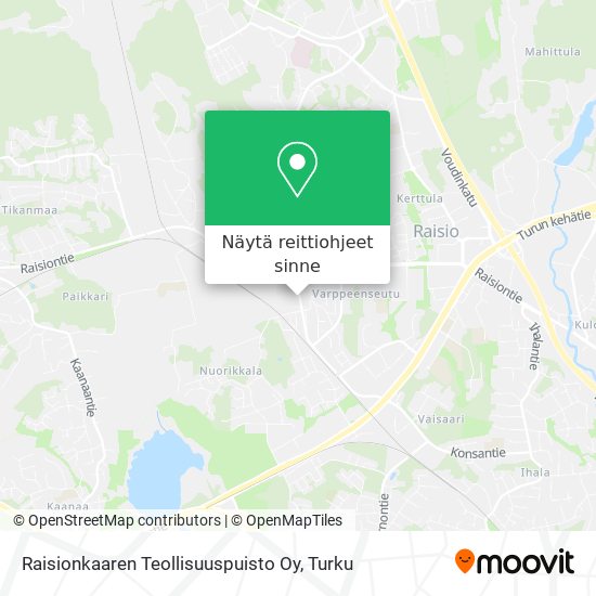 Raisionkaaren Teollisuuspuisto Oy kartta