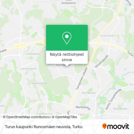 Turun kaupunki Runosmäen neuvola kartta