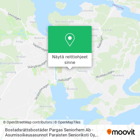 Bostadsrättsbostäder Pargas Seniorhem Ab - Asumisoikeusasunnot Paraisten Seniorikoti Oy kartta