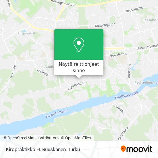 Kiropraktikko H. Ruuskanen kartta
