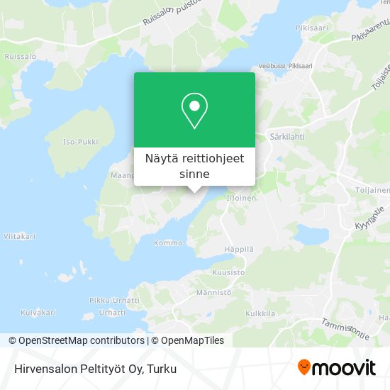 Hirvensalon Peltityöt Oy kartta