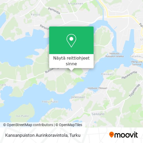 Kansanpuiston Aurinkoravintola kartta