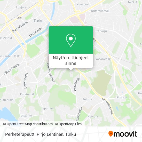 Perheterapeutti Pirjo Lehtinen kartta