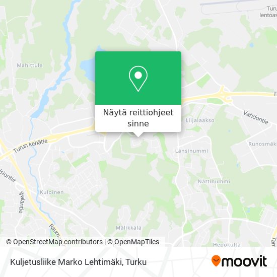 Kuljetusliike Marko Lehtimäki kartta