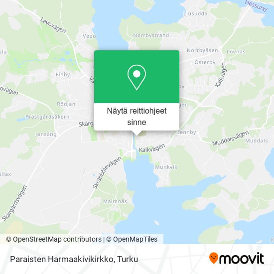 Paraisten Harmaakivikirkko kartta