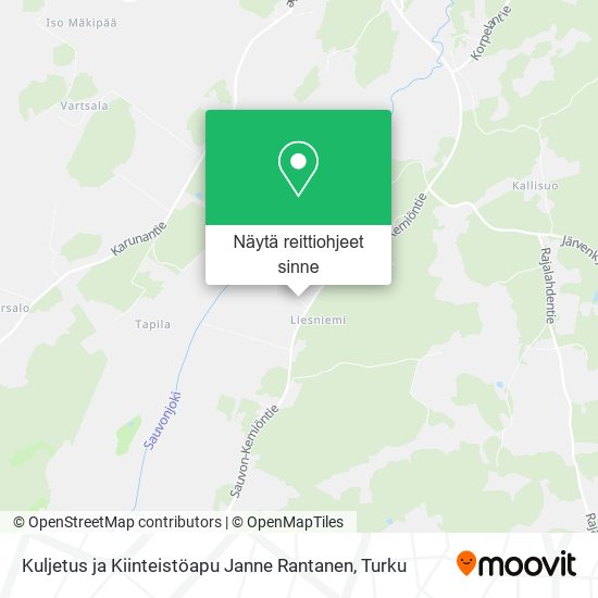 Kuljetus ja Kiinteistöapu Janne Rantanen kartta