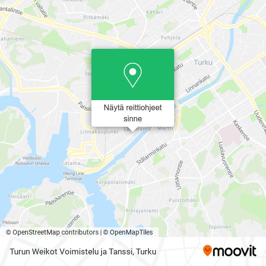 Turun Weikot Voimistelu ja Tanssi kartta