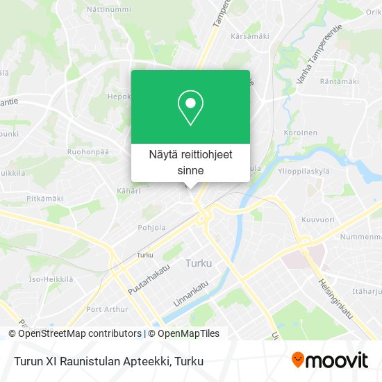 Turun XI Raunistulan Apteekki kartta