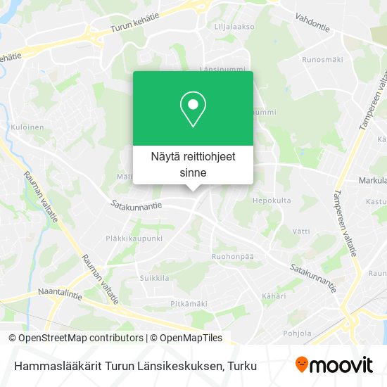 Hammaslääkärit Turun Länsikeskuksen kartta